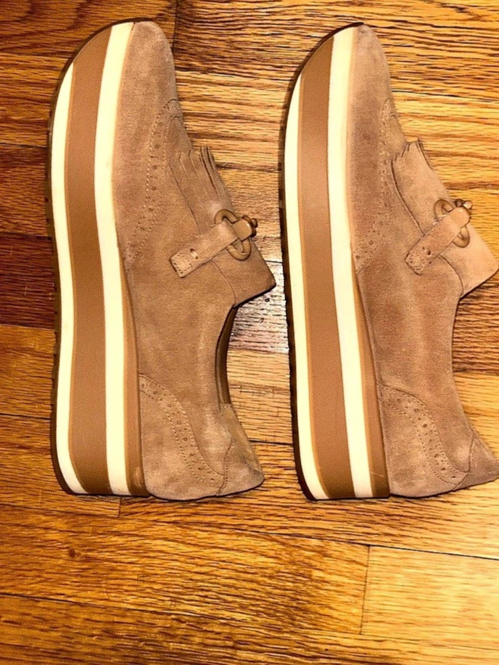 Dolce Vita Jhax Suede Brown Platform Sneaker Loafer Fringe Horsebit Loafer 9.5 - Picture 8 of 10